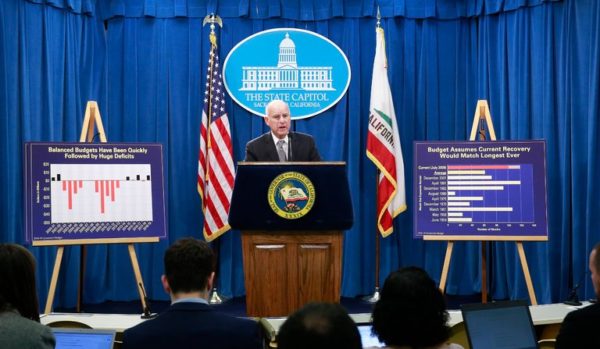 WITH RECORD BUDGET PROPOSAL, GOV. BROWN SEES RAIN IN THE FUTURE image